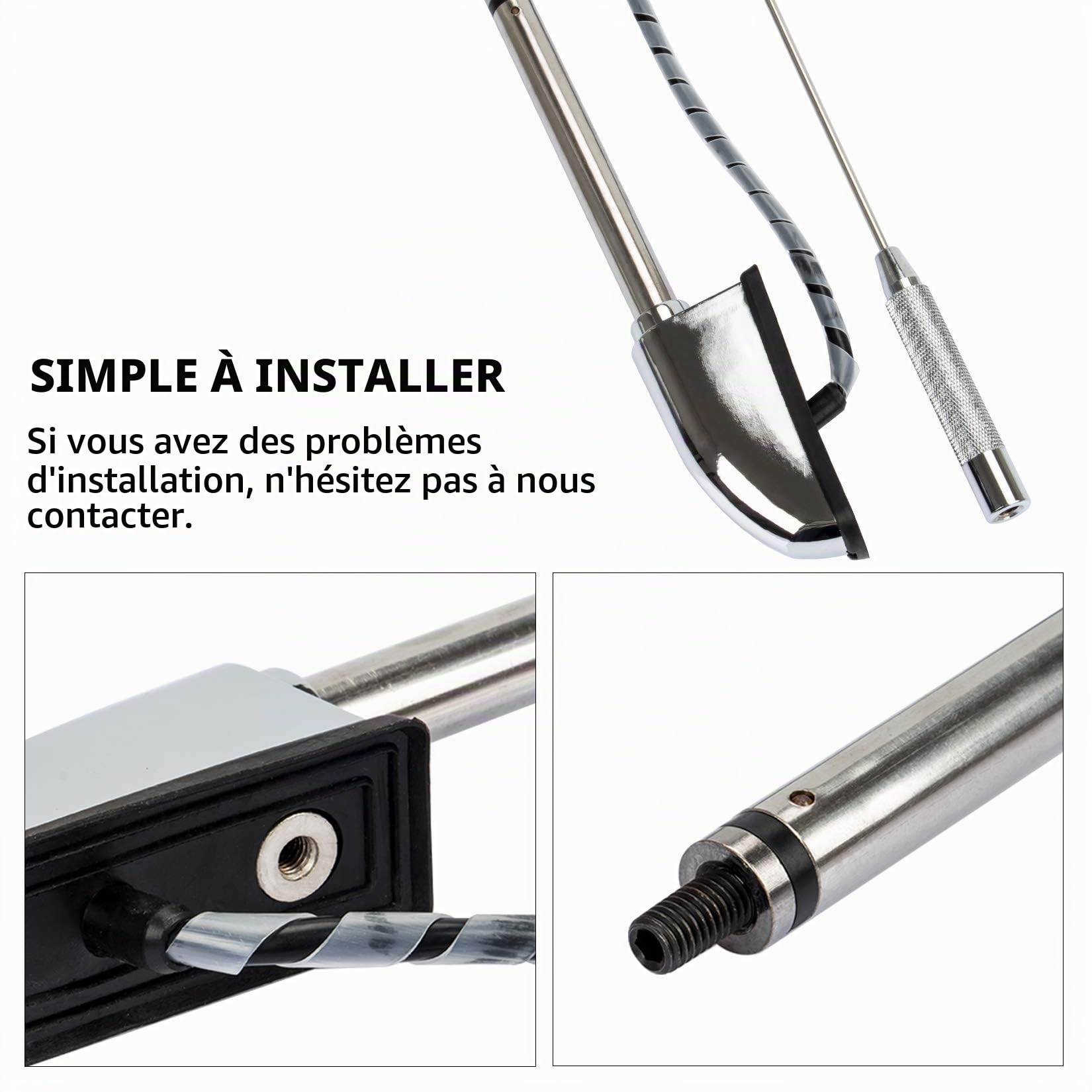 Kit D'antenne de Moto, PSLER FM / AM Réception Radio Aérienne pour Goldwing GL1800 GL1500 2001-2017