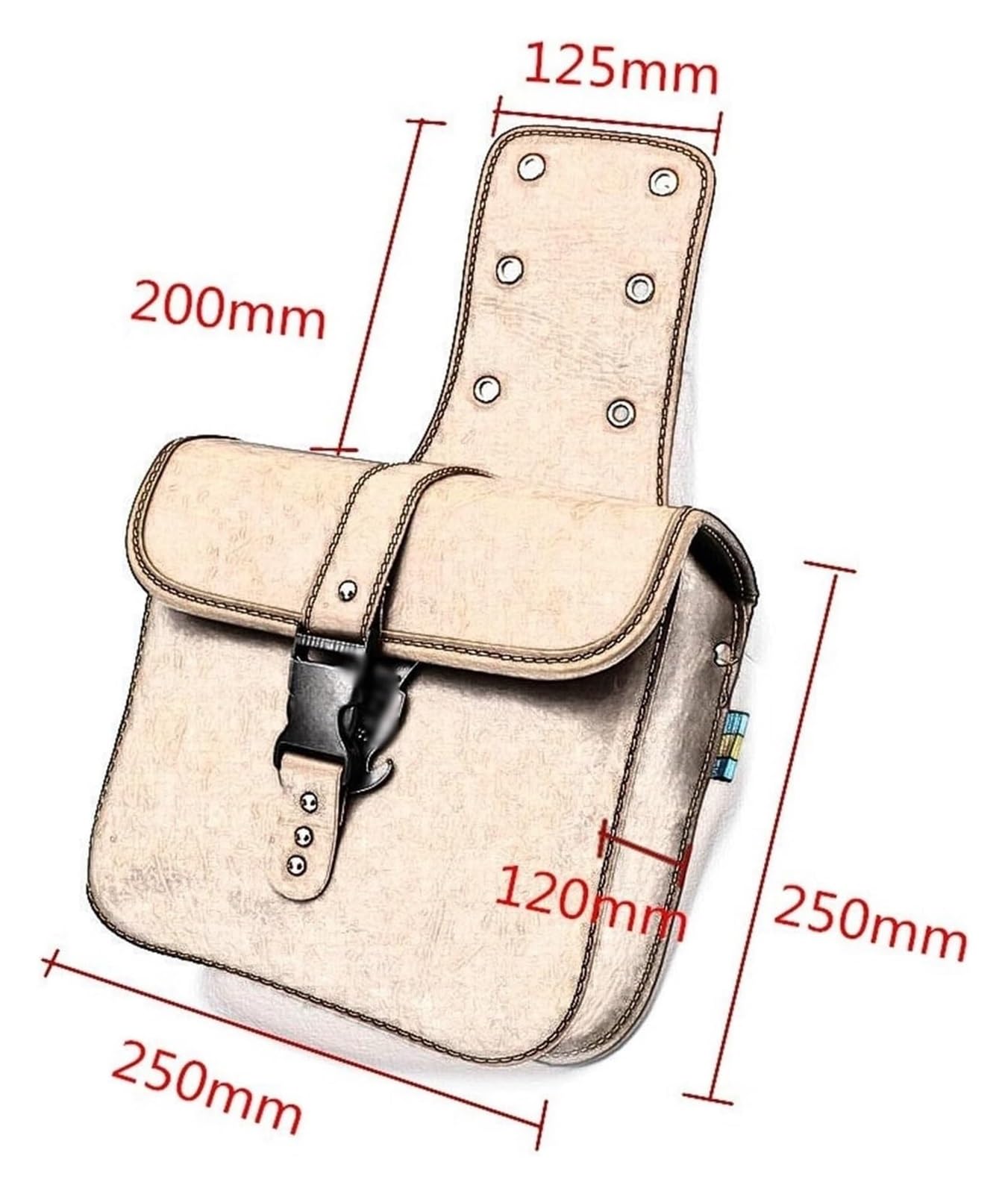Bolsa Trasera para Motocicleta para Bolsa Cola Sillín Motor Bolsa Motocicleta Bolsa Motocicleta Bolsa Herramientas Laterales Equipaje Motocicleta Bolsa Sillín Cuero PU