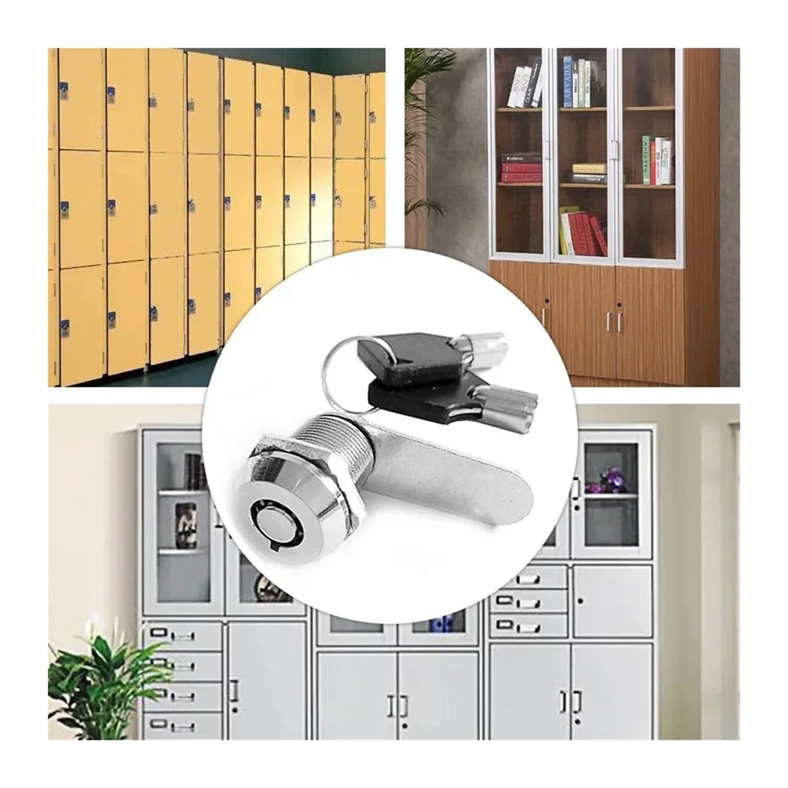 Serrures de sécurité pour boîtes aux lettres Serrures D'armoire 5 Ensembles 16-30mm Avec 2 Clés for Casier De Boîte Aux Lettres À Tiroirs(16mm)