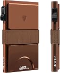 Porte-monnaie mince pour homme, porte-portes pop up minimaliste, portefeuille en métal, RFID Blocage des portefeuilles pour hommes avec plaque arrière extensible & Bande de trésorerie, tenue 12+ Cartes Plus En liquide, Jet Black