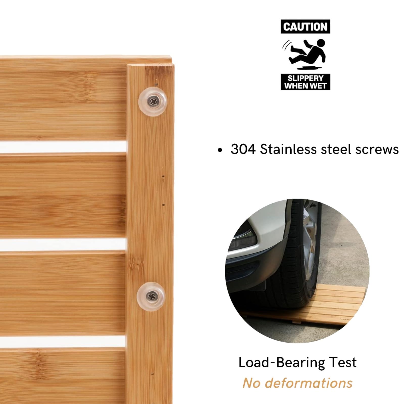 Pedana Doccia Legno,pedana Legno Doccia,Tappetini da docciapedana Doccia Esterna Giardino,per Sauna, Spa, Cucina, Ingresso, Ufficio,Tappetino Doccia in bambù(Natural,W70xL80cm/W28xL31in)