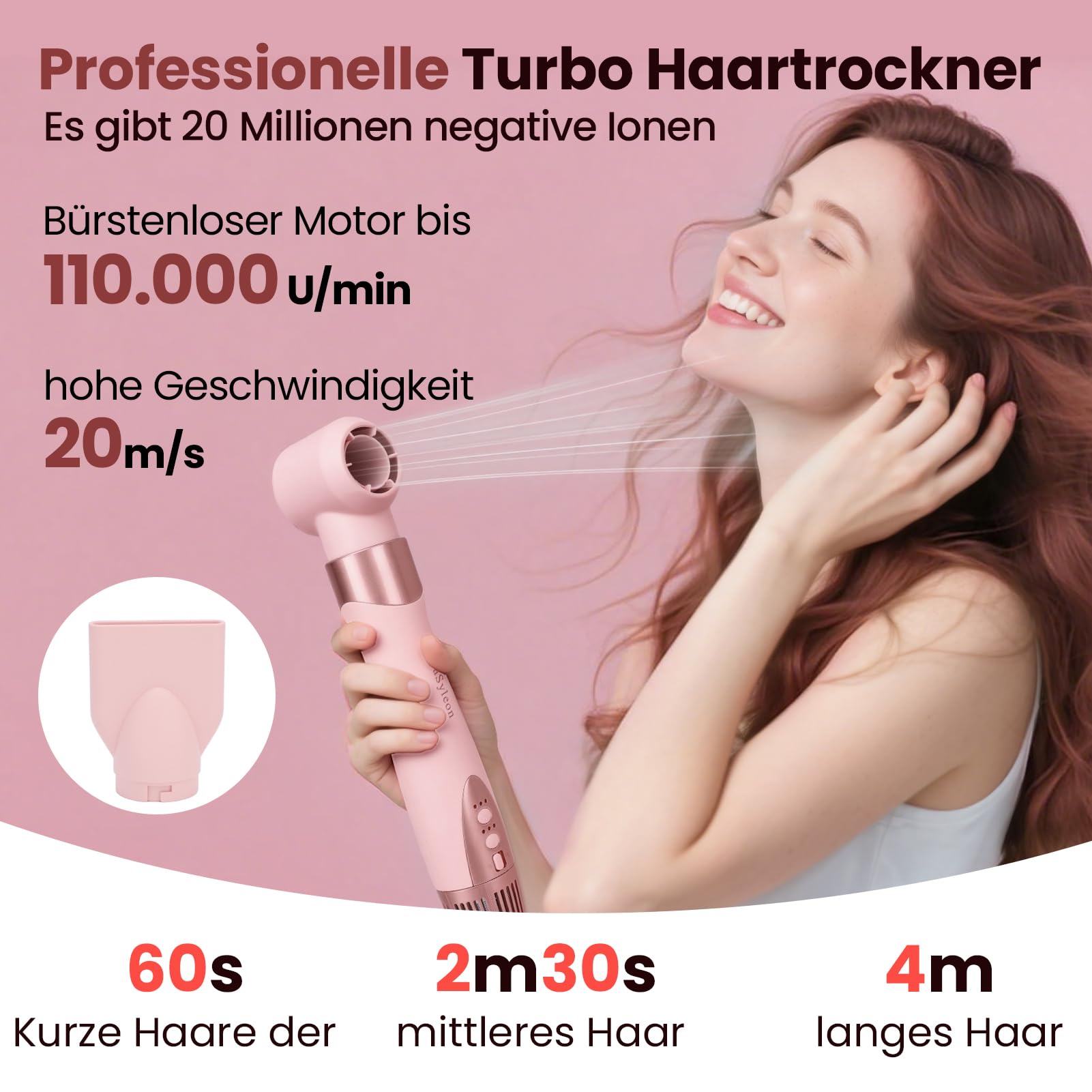 9-In-1 Hairstyler & Airstyler mit Ionen, Lockenstab mit Coanda | Multifunktionaler Hairstyler (Föhn / Warmluftbürste / Glättbürste / Lockenstab), 1200W, 106.000 U/Min, inklusive Reisetasche