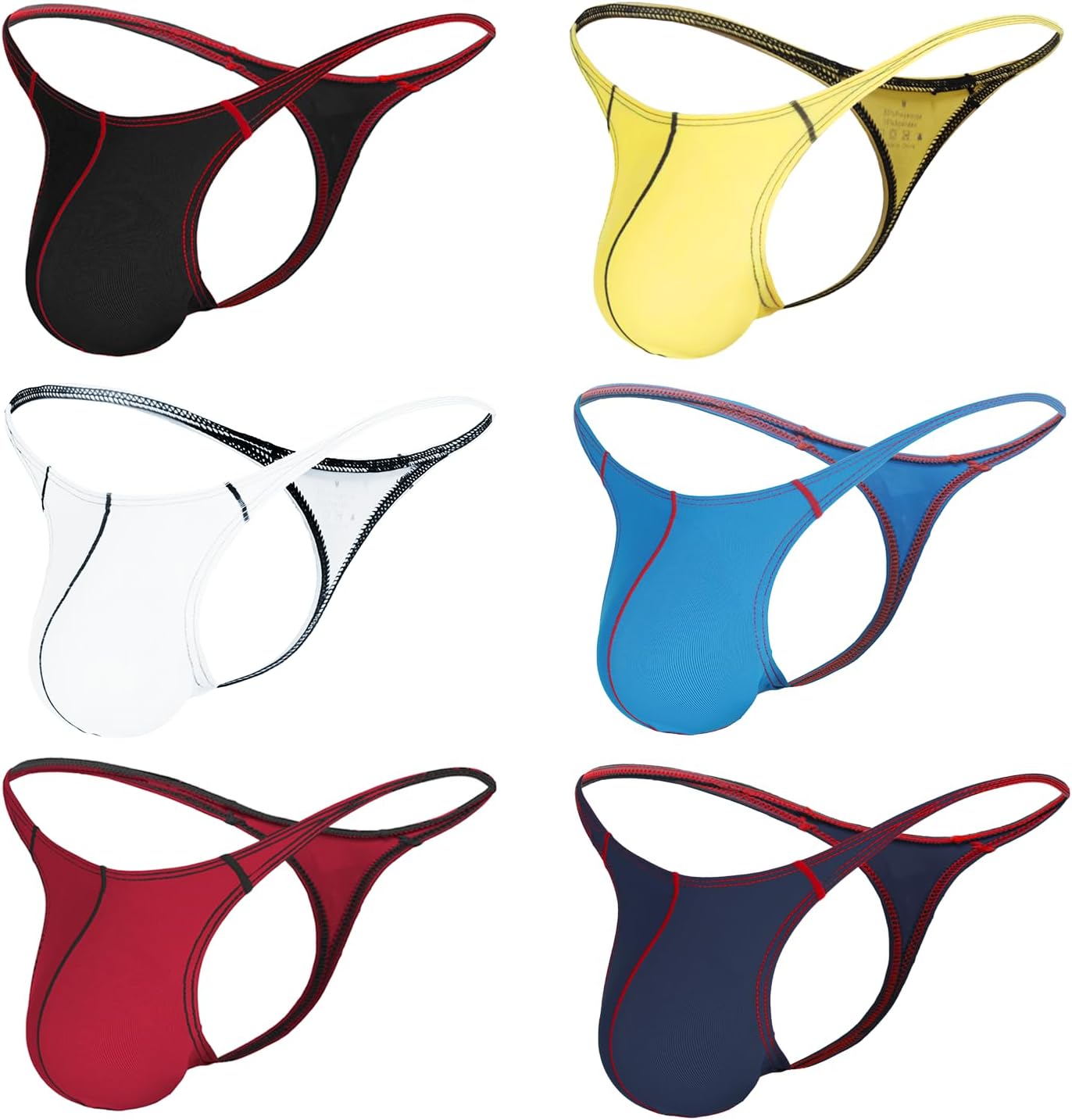 KAREN SPACE Men's Thong Underwear Sexy Mens Underwear Ice Silk Fabric Bikini G-String Thongs