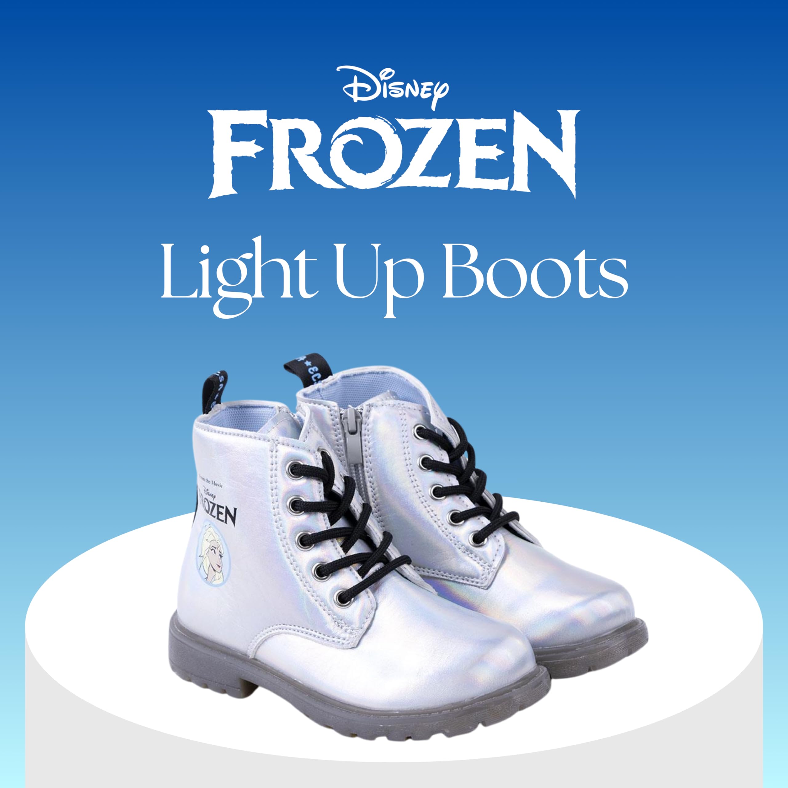 Disney Frozen Stivali per Ragazze, Calzature per Ragazza, Design di Scarpe Luminose, Stivali Classici Elsa, Regalo per Bambina, Taglie EU 27 a 34