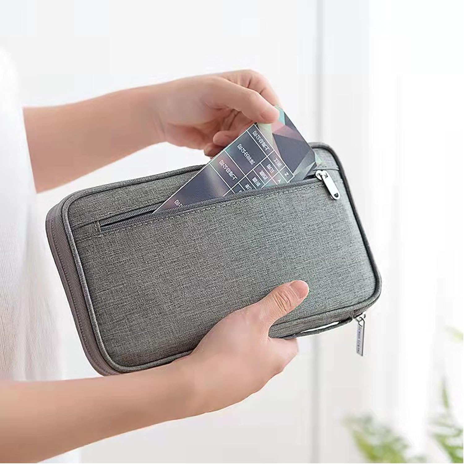  | Ardanlingke Passport Wallets, Travel Wallet, Travel Document Organizer，RFID Family Passport Holder, Portable Case for Boarding Pass, ID, Money, Tickets with Zipper (gray) | Passport Wallets
