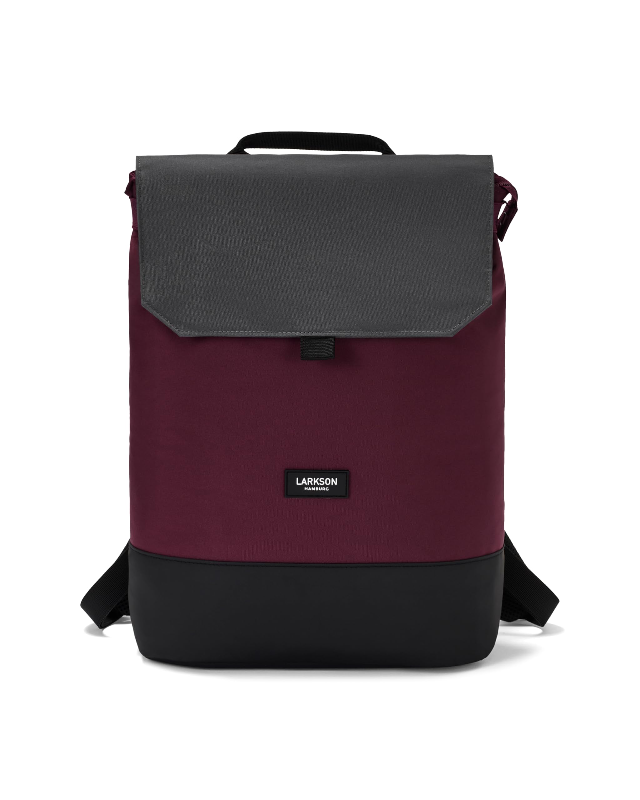 LARKSON Zaino da Donna Grigio Rosso - Nina - Zaino da Giorno con Scomparto per Laptop da 16 Pollici per Università, Lavoro e Viaggi - Zainetto Medio - Idrorepellente