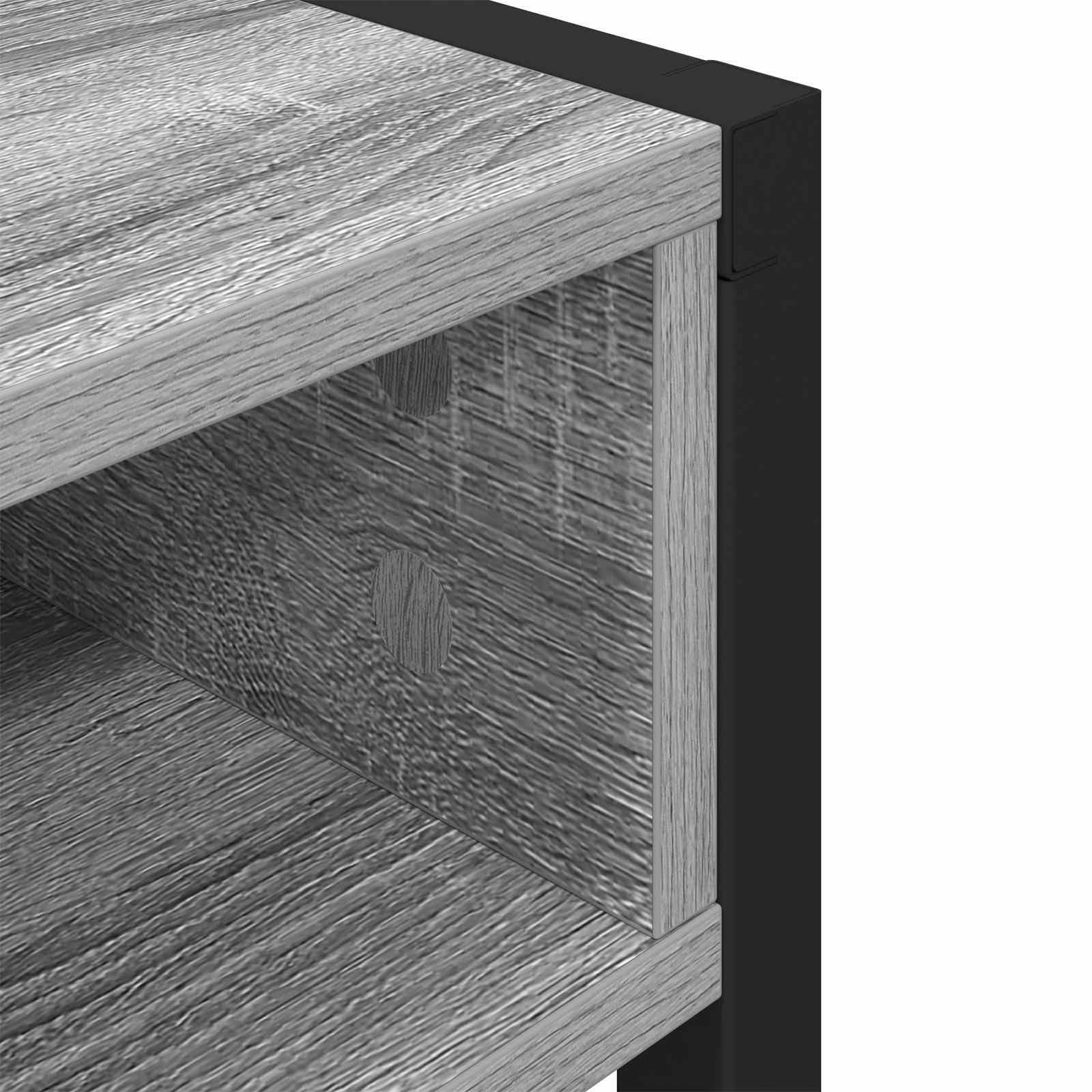 Scrivania grigio sonoma in legno ingegnerizzato 100 x 50 x 75 cm con struttura in acciaio stabile, tavolo lavoro per ufficio, studio, gaming, smartworking, casa, soggiorno