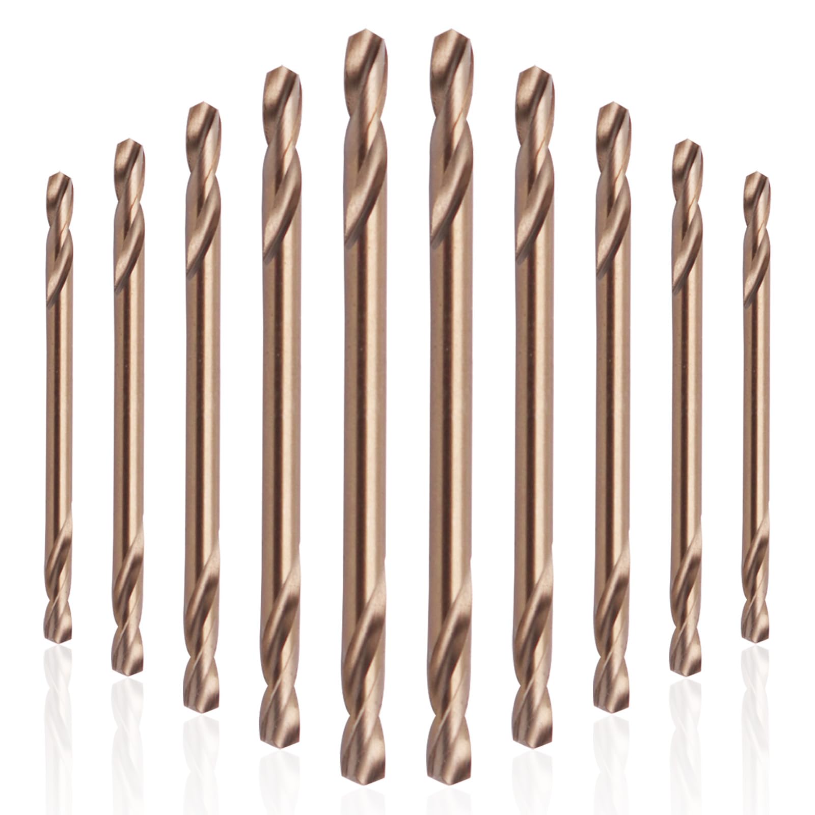 Lot De 10 Forets Cobalt M35 Double Extrémité – Corps Court, Pour Métal