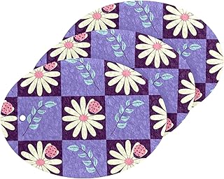 susiyo Abstract Floral Purple Plaid Scrub Sponges Multi-Use Scrubbing Sponge for Cleaning Kitchen Washing Dishes & Bathroom (Set of 3)