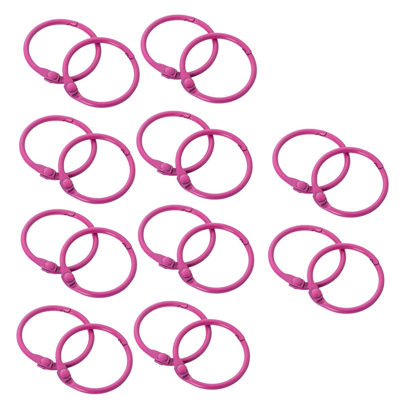 Anelli raccoglitori 20 pezzi a fogli sciolti in metallo, for libri fai da te 30 mm Anello raccoglitore for schede Flash Schede indice Libretti, Disponibile multicolore(Roze)