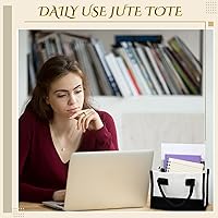 Vista 25 de Cunno 12 Pcs Burlap Tote Bag Mini Jute Reusable Bag with Handles Small Blank Canvas Gift Waterproof for Wedding Beach DIY