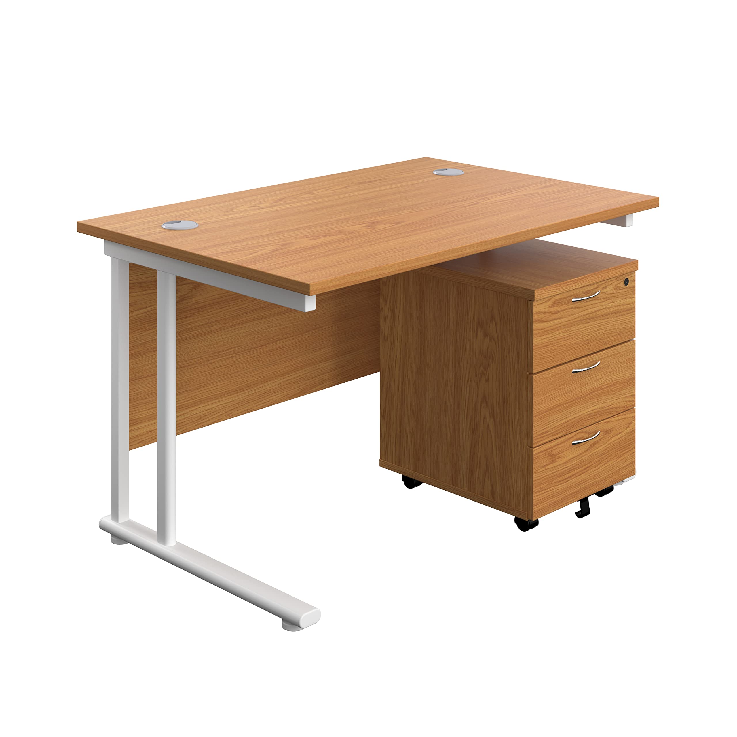 Office Hippo Heavy Duty Rectangular Cantilever Office Desk With 3 Drawer Mobile Pedestal