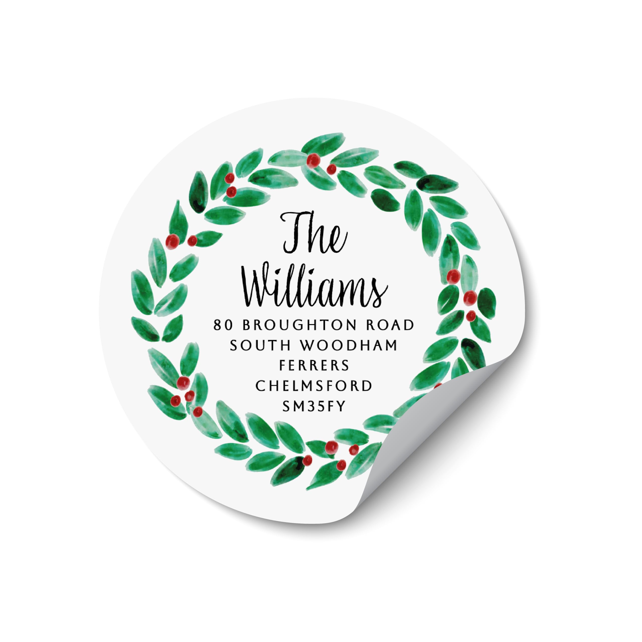 Personalized Christmas Mailing Labels, Peel and Stick Holiday Return Address Labels, Bulk Christmas Return Address Labels - RA34