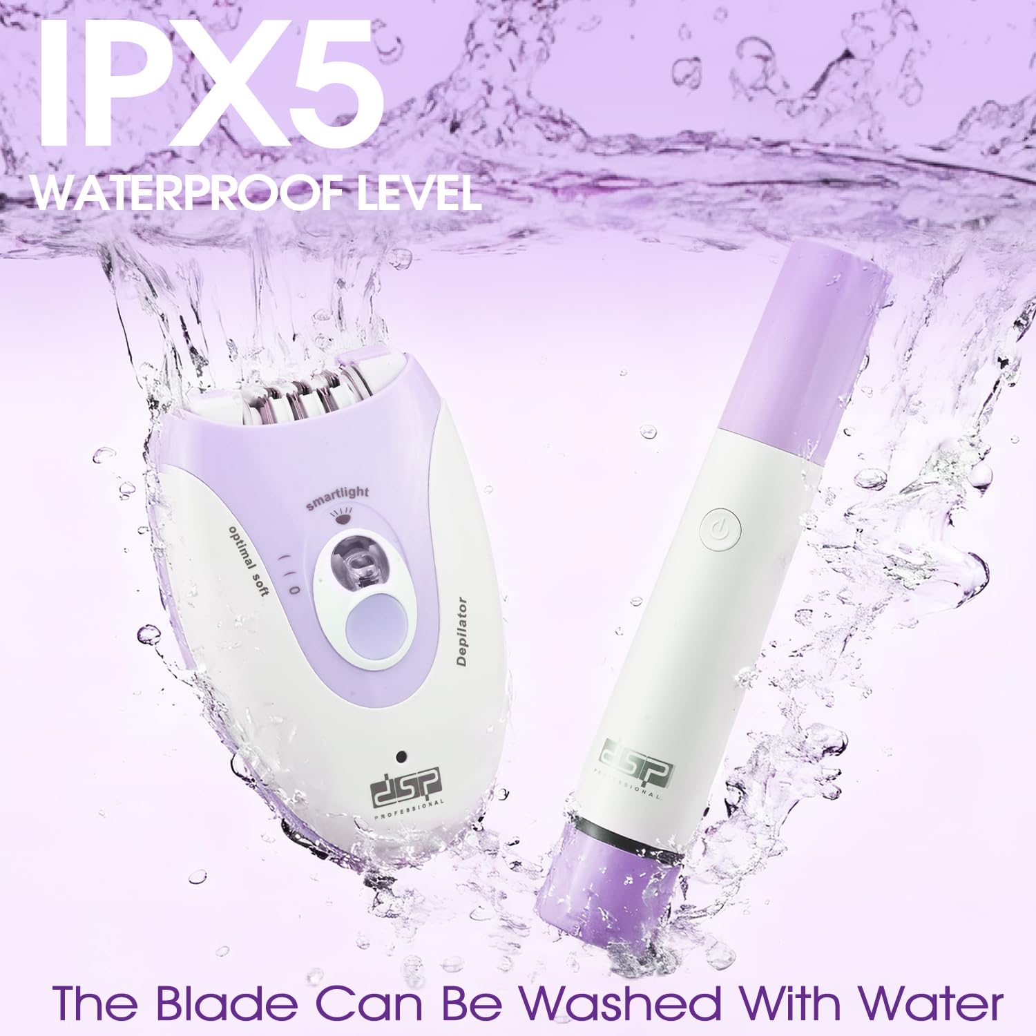 DSP Depiladoras de depilación para mujeres, recortadora de cejas para mujer, depilación de 2 velocidades, recortadora de vello facial para piernas, cara, bikini, brazos, afeitadoras faciales