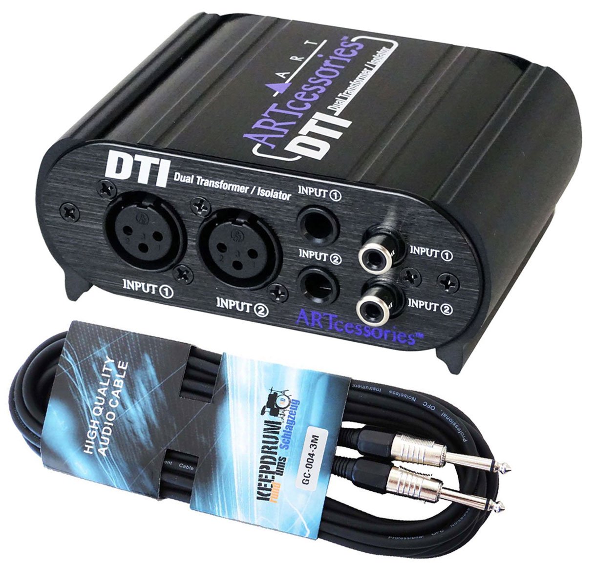 ART DTI Câble de guitare passif DI-Box Direct Box+ Keepdrum 3 m