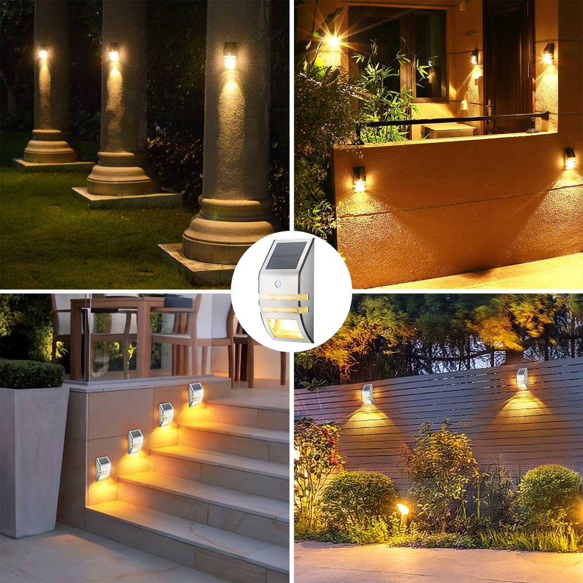 Lampada Solare Da Parete Con Sensore Di Movimento 75 LED - IP65 Impermeabile 6000K - 4 Modalità - Per Giardino, Cortile, Terrazza E Garage - 3