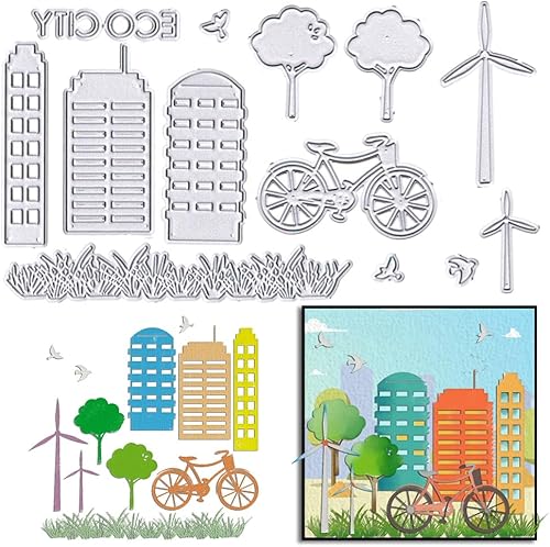 Rainbow Metal Cutting Dies for Card Making, Rainbow Cloud Frame Background Die Cuts Love Heart Hello Words Embossing Stencil Template Tools for DIY