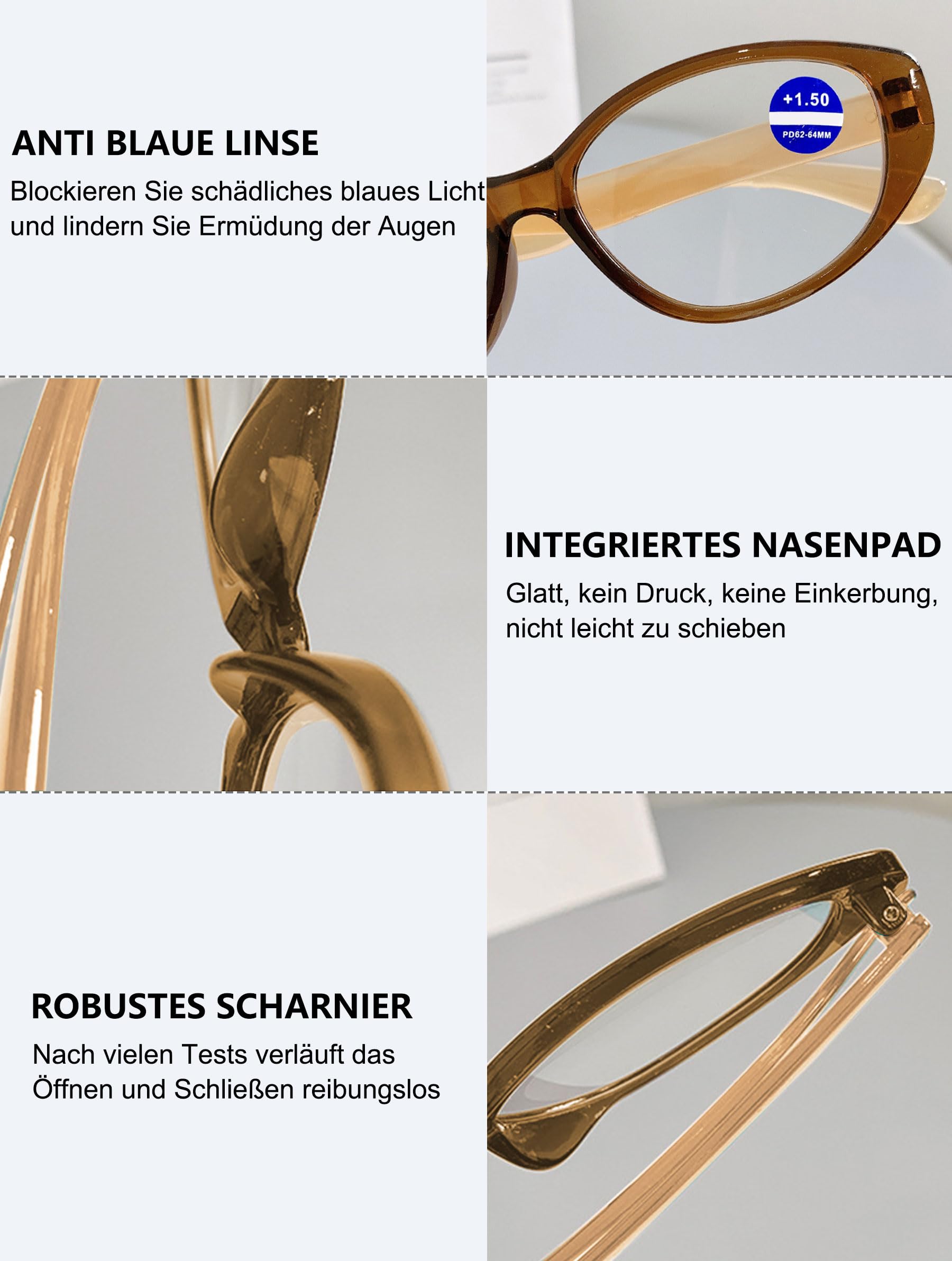 Klasyczne okulary do czytania z czytnikiem blokującym niebieskie światło kobiety mężczyźni motyl prostokąt anty-niebieskie okulary komputerowe powiększające 1.0 1.5 2.0 2.5 3.0 3.5 4.0 (Color : 5 Pai