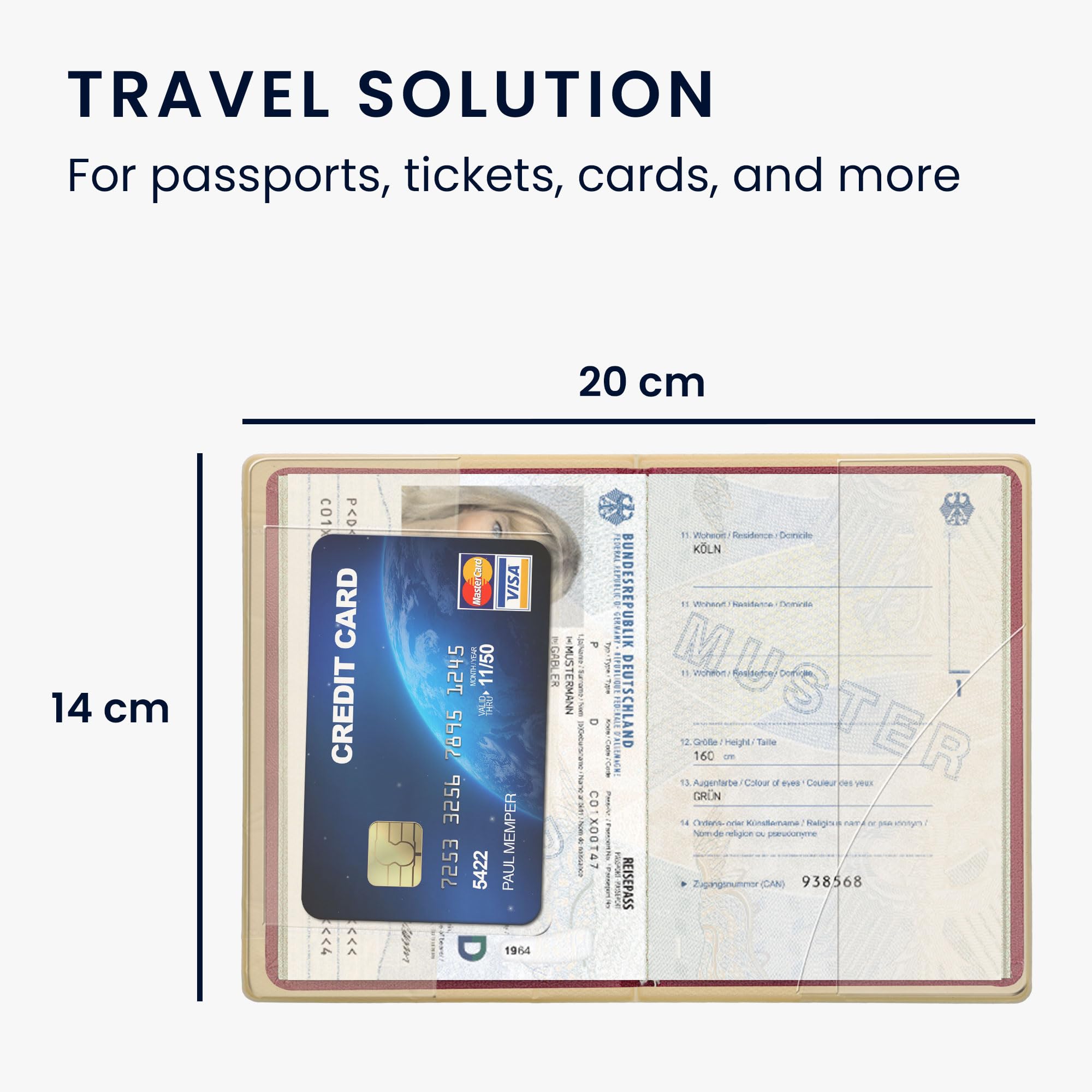 kwmobile Custodia per Passaporto - Porta Passaporto con Chiusura di Sicurezza ad Elastico - Protezione per Documenti - rosso/bianco/grigio