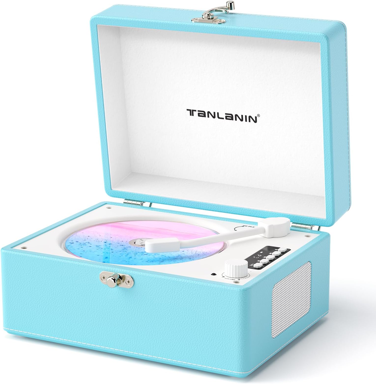 CD Player Portable for Home with Upgraded Speakers Bluetooth in/Out Rechargeable Desktop CD Player with LED Screen Boombox USB Type-c Blue