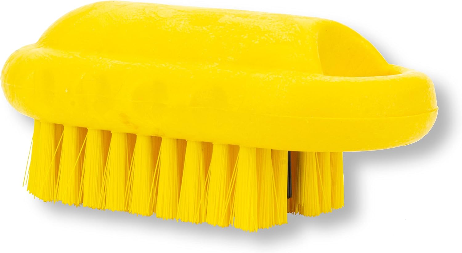SPARTA 5 Inch Hand and Nail Brush with Stiff Center Bristles, Soft Outer Bristles, Larger Polypropylene Body, Color Coded Scrub Brush for Commercial Foodservice Use, Yellow, Pack of 12