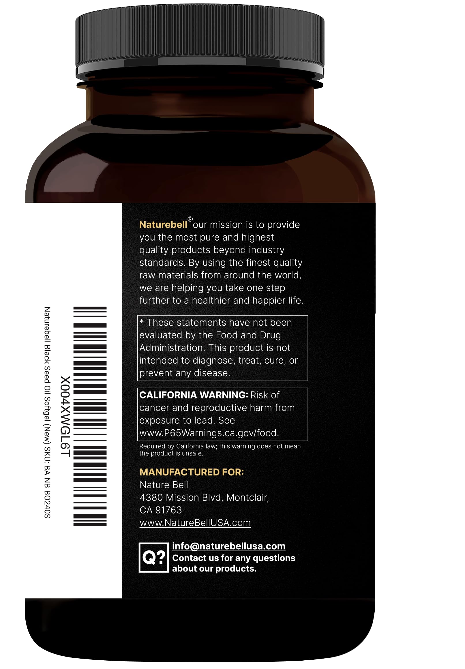 NatureBell Black Seed Oil 3,000 mg Per Serving, 240 Softgels – 2-in-1 Formula with Oil of Oregano – Non-GMO — Amazon image 8