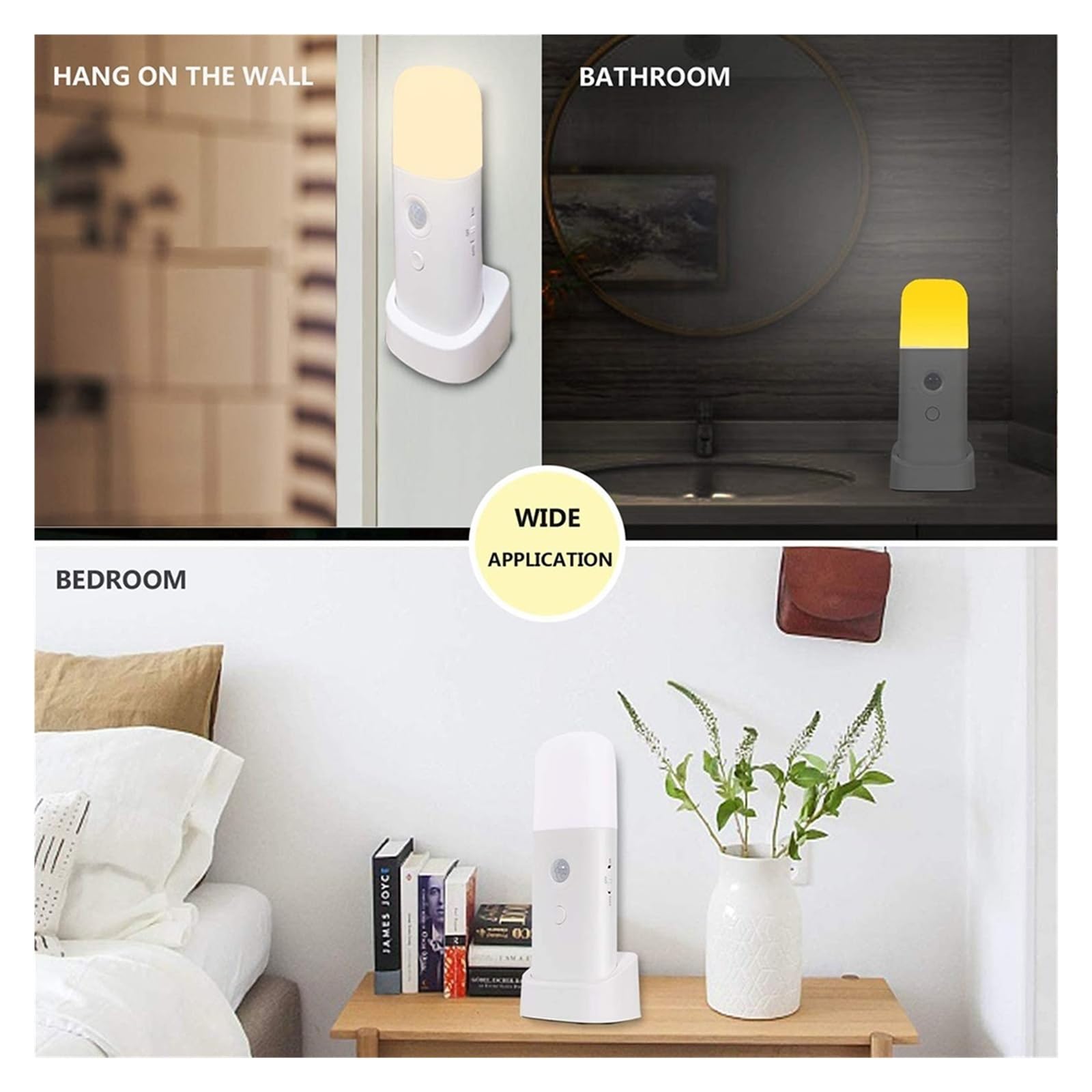 Luce Notturna LED Intelligente Sensore Di Movimento Dimmerabile For Interni Portatile A Induzione For Il Corpo Umano Smart Home Rilevatore Di Movimento(Yellow 1pcs)