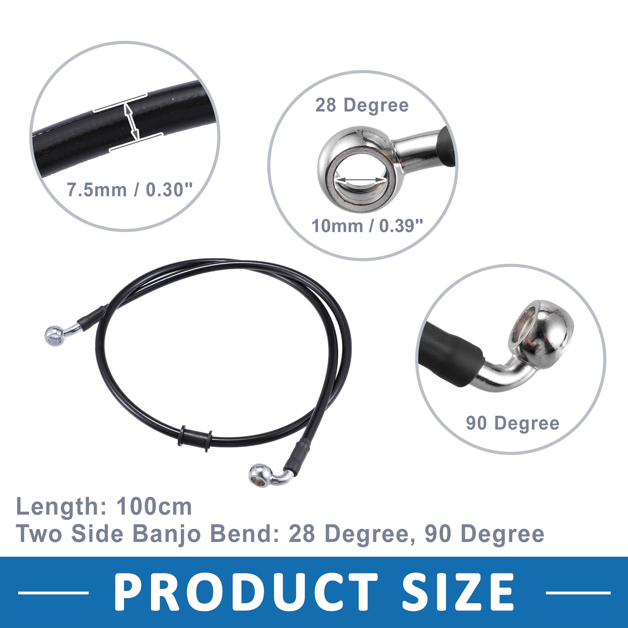 A ABSOPRO Moto Freno Frizione Olio Tubo 100cm AN3 M10 Linea Cavo Montaggio