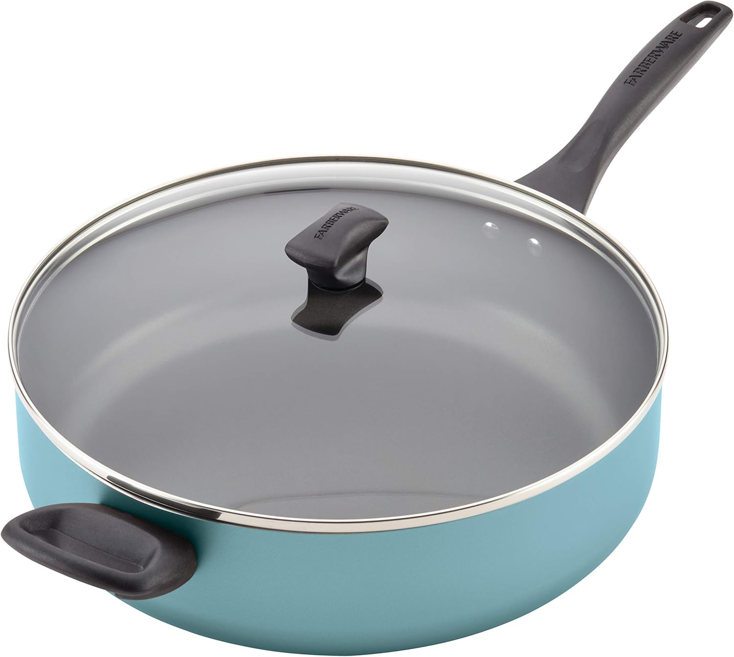 Farberware Dishwasher Safe Nonstick Jumbo Cooker/Saute Pan with Helper Handle - 6 Quart, Blue: Home & Kitchen