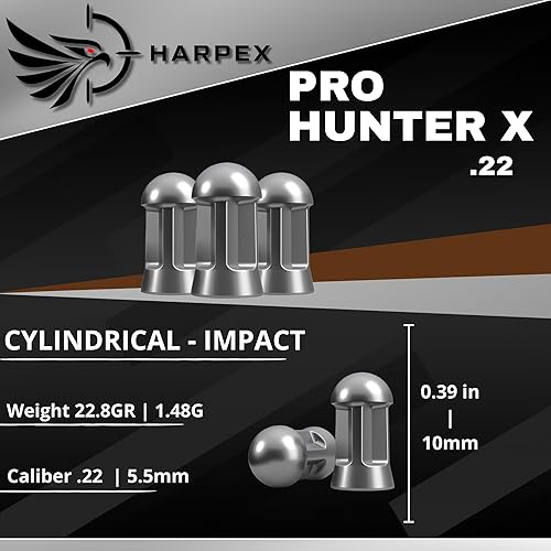 Miniatura 4 de Harpex Pro Hunter X .22 Cal Airgun Pellets  22.8 Grain Domed Design  Balanced Accuracy & Power  Premium Lead Pellets for Target Shooting, Training &