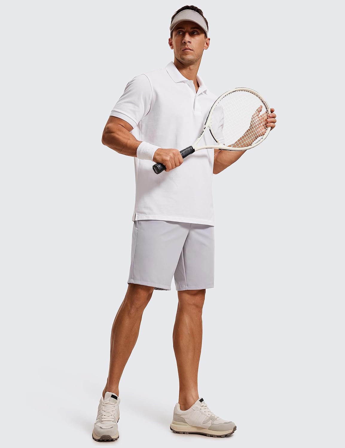 CRZ YOGA Men's Four-Way Stretch Workout Shorts - 9'' Linerless Soft Durable for Casual Athletic with Pockets
