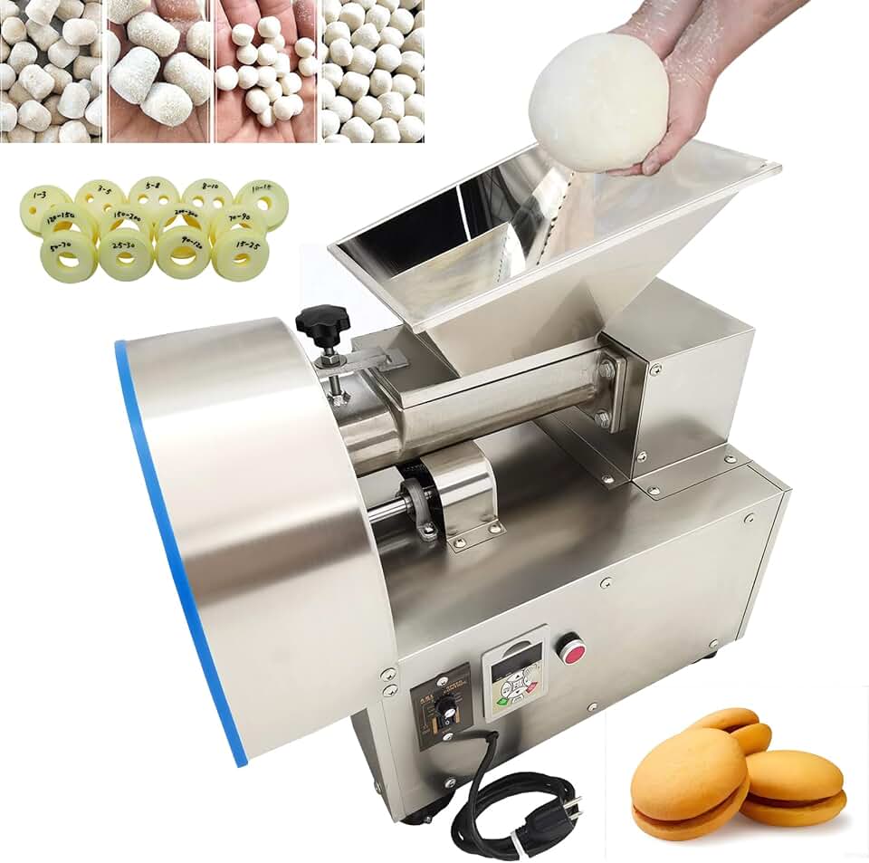 TECHTONGDA Commercial Dough Divider 1g-300g Dough Ball Maker Machine Electric Quantitative Cutting Machine Adjustable Speed with 14 Dies for Bread/Pizza/Cookie 110V