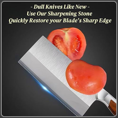Miniatura 6 de Piedra de afilar de grano 500010000, afilador de cuchillos portátil Bellairis con base de goma antideslizante para cocina, exterior, Afilador de
