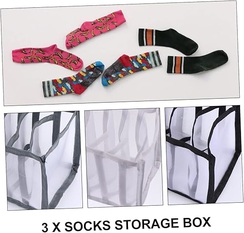 Miniatura 5 de 3 cajas de almacenamiento de calcetines, caja de almacenamiento de plástico, cajones para ropa, cajones colgantes para armario, divisores de