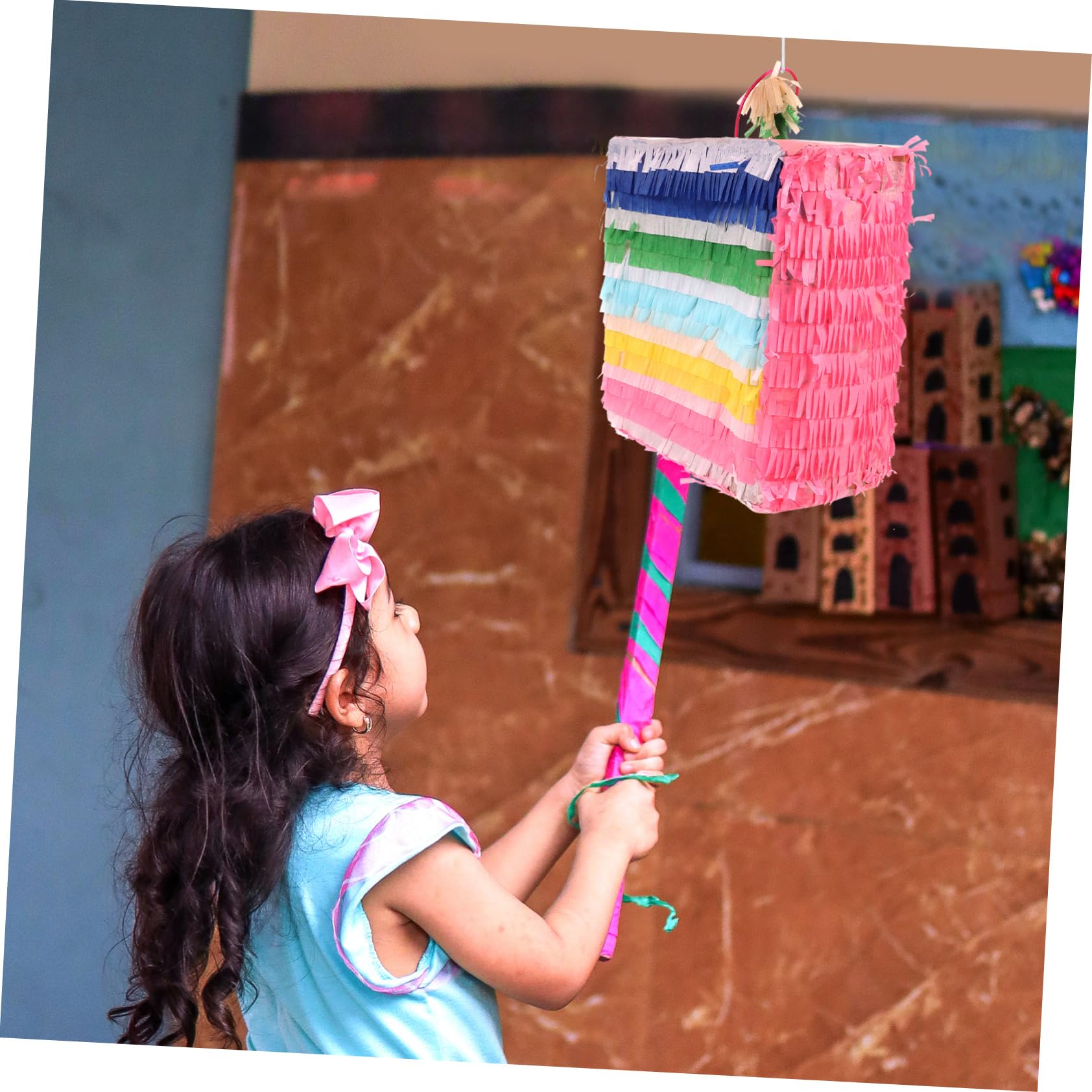 Cabilock Piñata De Fiesta Pastel 3d Colgante Papel Práctico Para Niños Cumpleaños Decoración Rellena De Dulces Accesorio Suministros Para Juegos