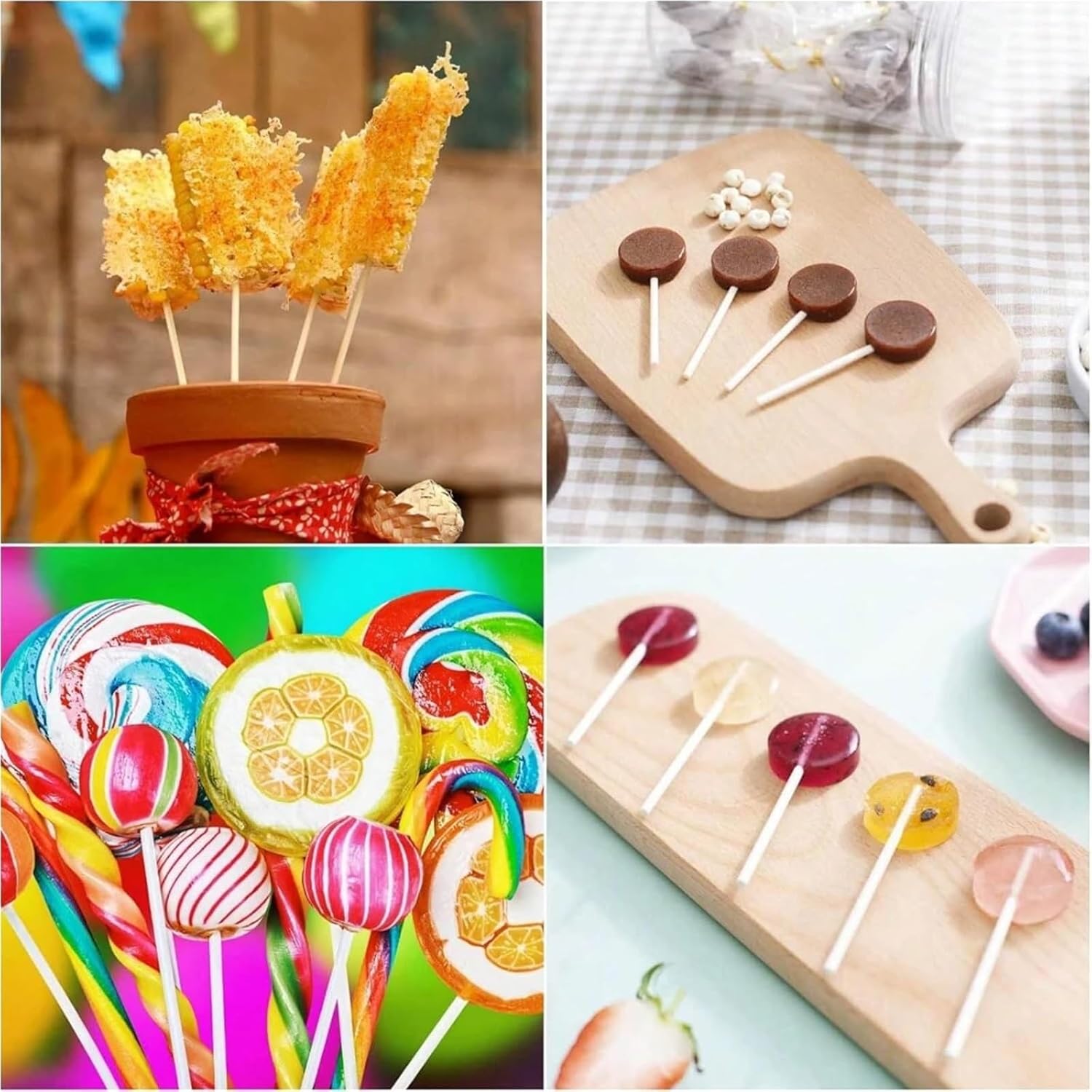 Cake Pop Sticks Paper Lollipop Sticks for Lollipops & Cake Pops - Dessert Accessories & Cake Pop Stand Holder Perfect for Parties & Celebrations(Short-100pcs)