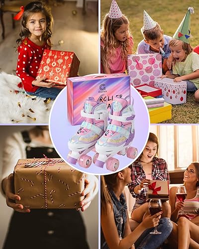 Miniatura 18 de Gonex Patines de ruedas para niñas, niños y mujeres con todas las ruedas iluminadas, patines ajustables para principiantes, niños pequeños