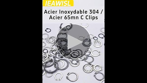 ULTECHNOVO Lot De 5 Anneaux De Retenue En Acier Avec Pinces à Anneaux De Serrage De Tailles Assorties