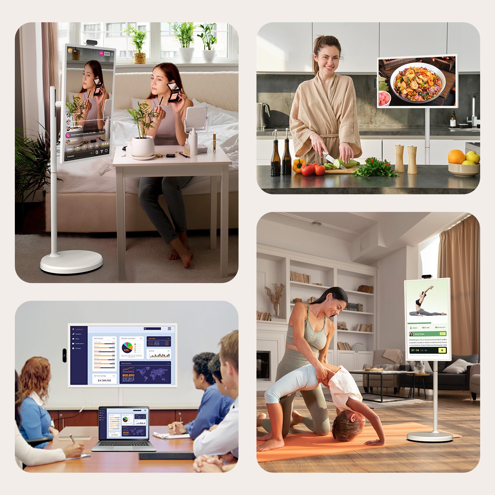 ApoloSign 32 Pulgadas 2ª generación Televisor portátil Inteligente con Sistema operativo Android, Certificado EDLA, Pantalla táctil móvil, rotación Completa, Control Remoto por Voz