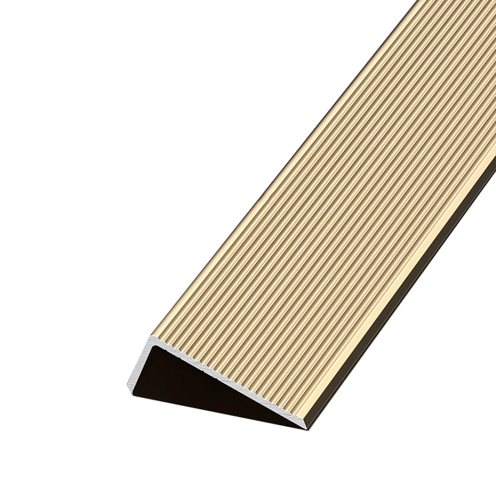 Aluminiowa antypoślizgowa osłona krawędzi stopnia, złota 47,2 cala, wodoodporna listwa krawędziowa schodów, matowa tekstura, 4/5/7 cm w kształcie litery L, stopnie schodów(120x5x3cm)