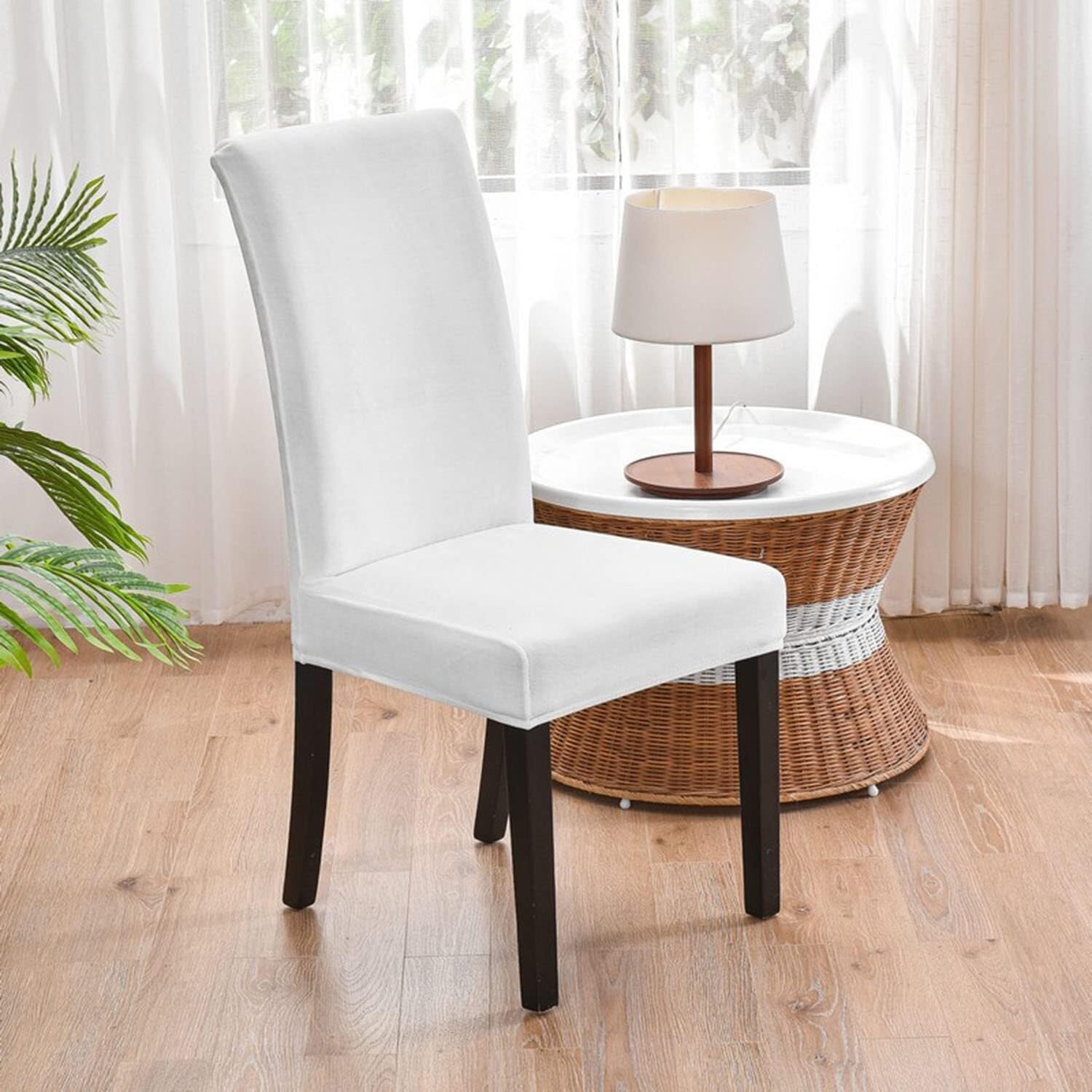 NMVAWIPT Luxury Velvet Dining Room Chair Covers, Stretchable Slipcovers With Elastic Band, 2 Pack Universal Fit(11#)