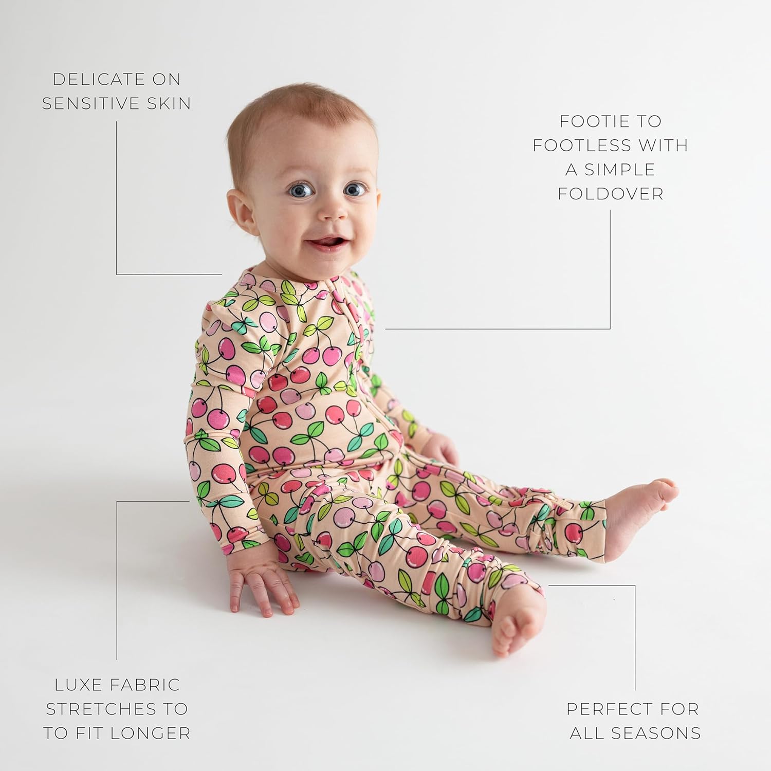 Posh Peanut Convertible Baby Sleepers - Girls Footless Baby Pajamas with 2 Way Zipper for Easy Diaper Changes - Image 7