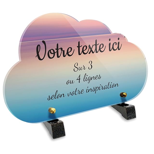 OCAP-FUNERAIRE.COM Placa funeraria nube personalizable de plexi con diseño de mar y de sol en diferentes…