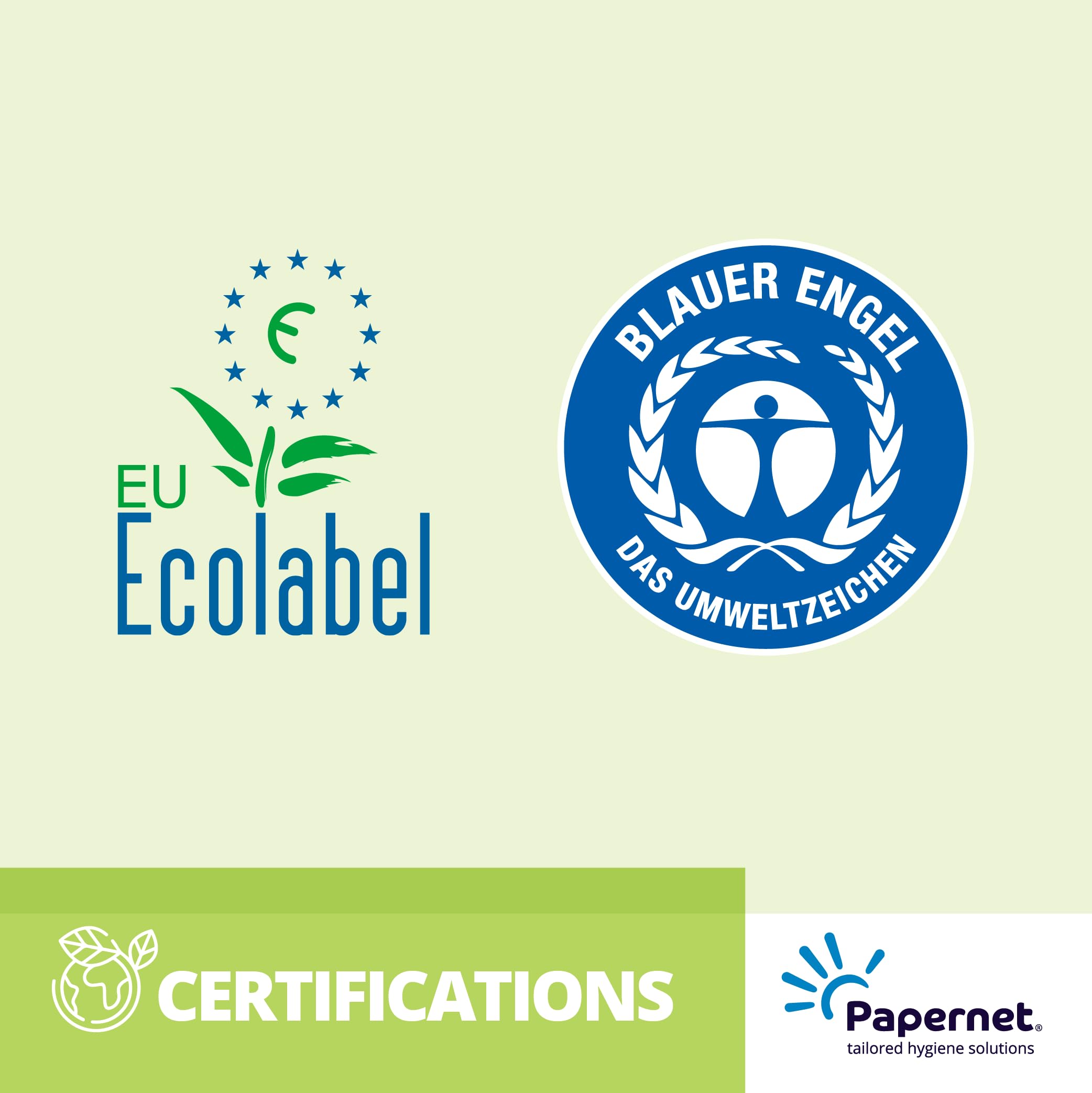 Papernet V-Falz 416608 - Toallitas reciclables certificadas Ángel azul, plegadas, compatible con dispensador Papernet antibacteriano C/V, 20 paquetes de 250 hojas de 23 x 24,5 cm