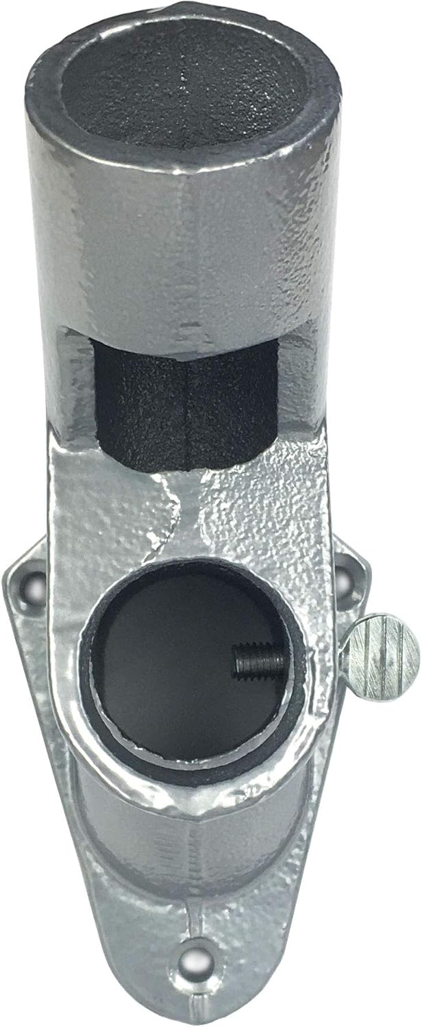 USA Flag Co. Rogue Cast-Iron Flag Pole Bracket - Ultra Heavy Duty 1-inch Mount for American Flag Flagpoles | 2-Way Angle Holder (Silver)