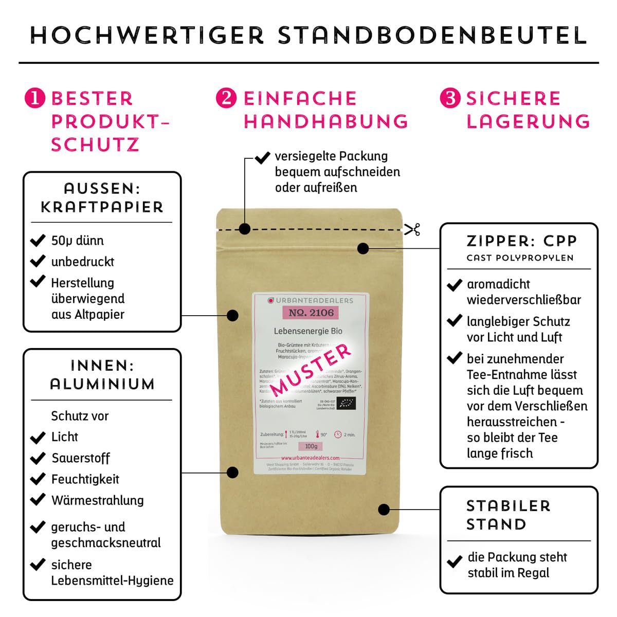 URBANTEADEALERS Japan Gyokuro Bio Grüner Tee aus Japan, 250g