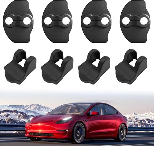 Cubierta protectora para cerradura de puerta, compatible con Tesla Modelo 3 Modelo Y 2016-2023, accesorios protectores de cerraduras, cubiertas de