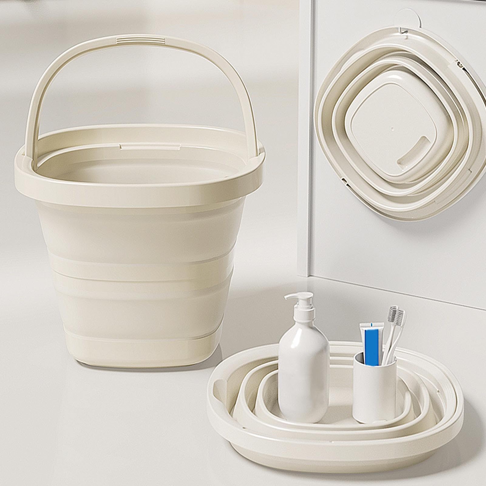 Secchio Pieghevole Con Manico,Contenitore Acqua Pesca - Secchio 10L Antiversamento con Manico per Pesca Giardinaggio Lavaggio Auto Bagno Viaggio