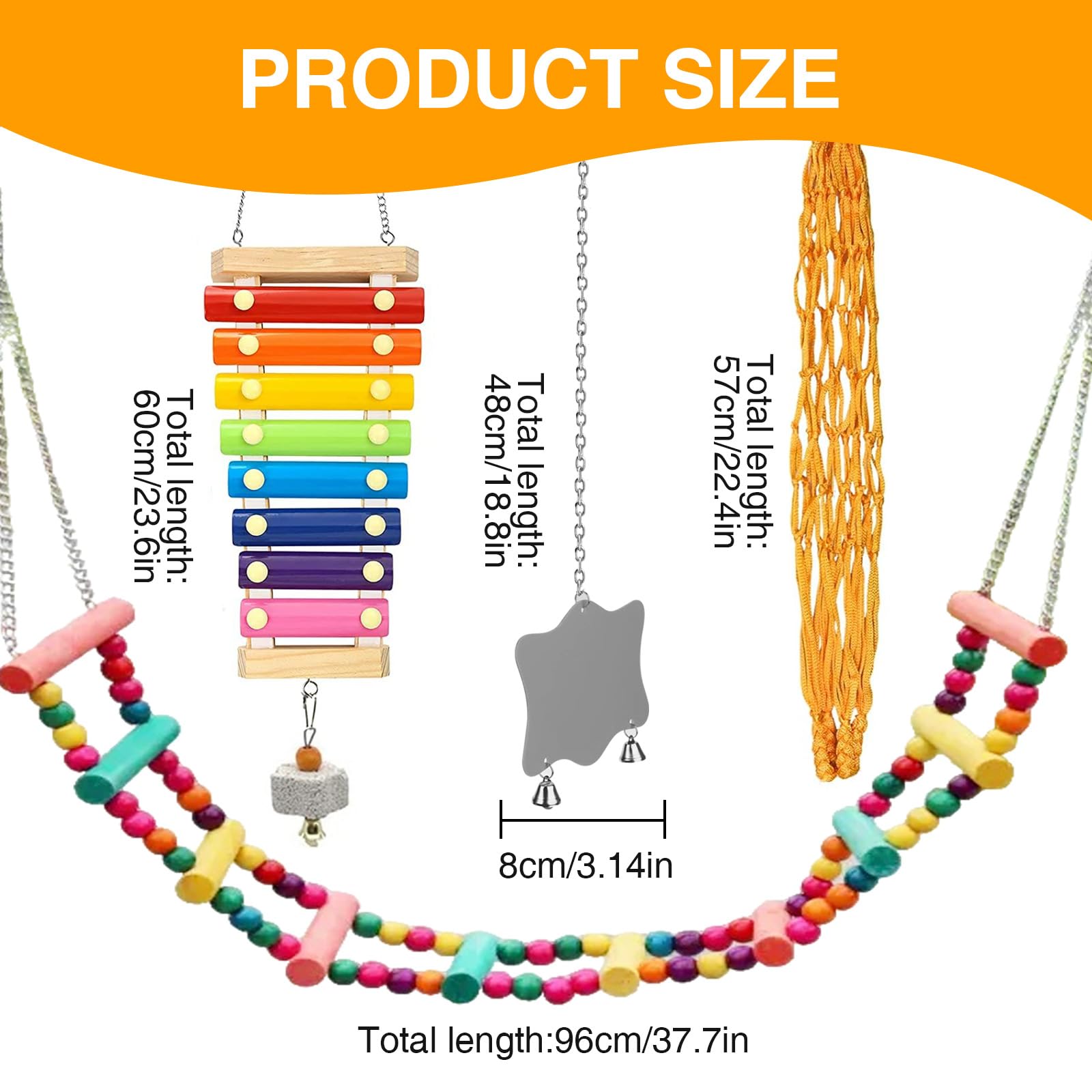 Xumann 5 Pcs Chicken Toys for Hens Coop Chicken Swing Accessories for Parrot Chickens Ducks Large Birds Geese Hanging Feeding - Image 2