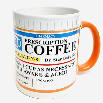 Rockin Gear Funny Prescription Coffee Mug, 12 Ounce, Hilarious Unique Gift for Nurses, Men and Women Gag Gifts for Patients, White Elephant Gifts